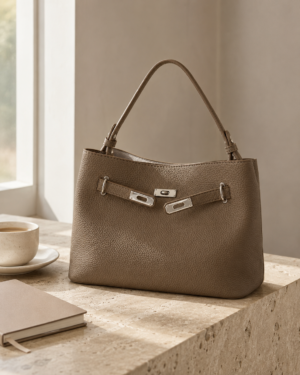 Pebbled Top Handle Bag