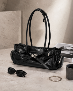 Moto Baguette Shoulder Bag