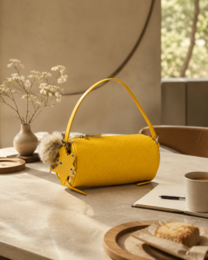 Snake Embossed Cylinder Bag